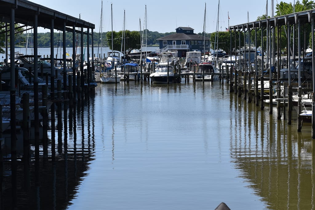 marina office viewed from afar