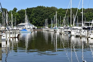 view of marina services area from the water