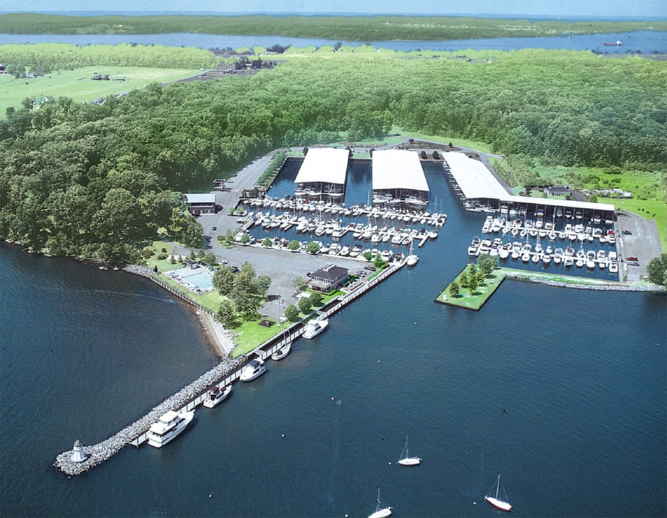 bird's-eye view of marina